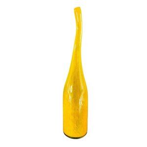 Vintage Hand Blown Studio Art Glass Long Neck Vase Vessel With Small Bubbles VTG